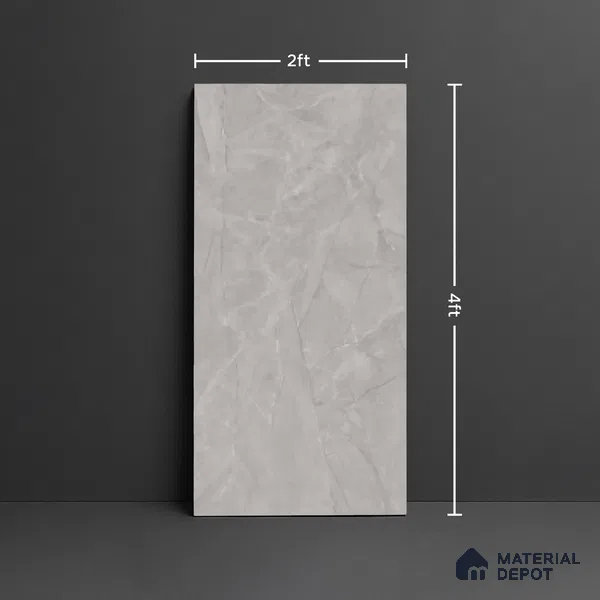Marble Look Wall & Floor Tile TL 08990 | Glossy Finish 4 ft x 2 ft Vitrified Tile - 9 mm | Suitable For Kitchen, Bathroom, Bedroom & Office