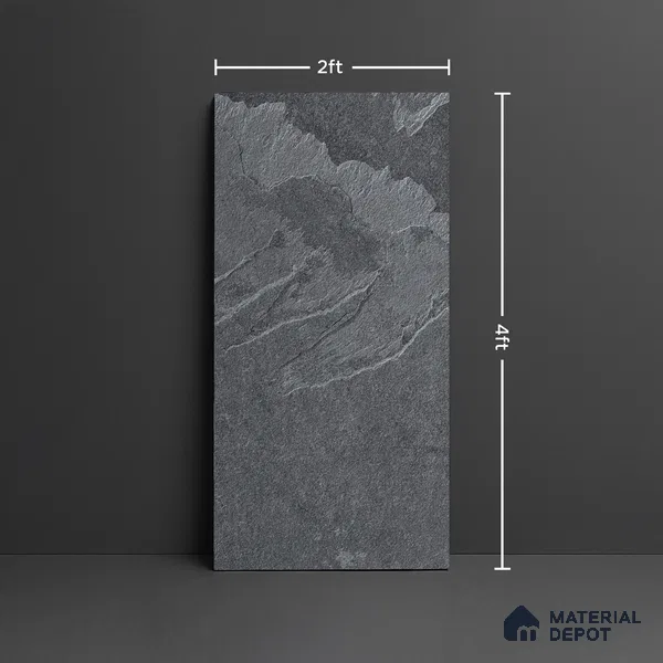 Marble Look Wall & Floor Tile TL 08888 | Glossy Finish 4 ft x 2 ft Vitrified Tile - 9 mm | Suitable For Kitchen, Bathroom, Bedroom & Office