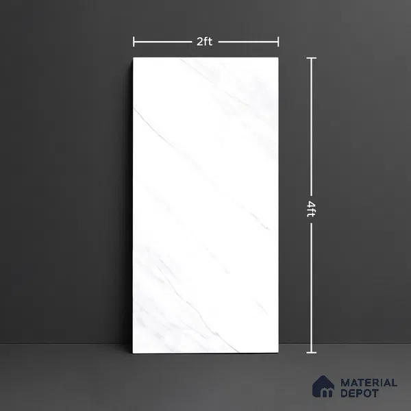 Marble Look Wall & Floor Tile TL 08931 | Glossy Finish 4 ft x 2 ft Vitrified Tile - 9 mm | Suitable For Kitchen, Bathroom, Bedroom & Office