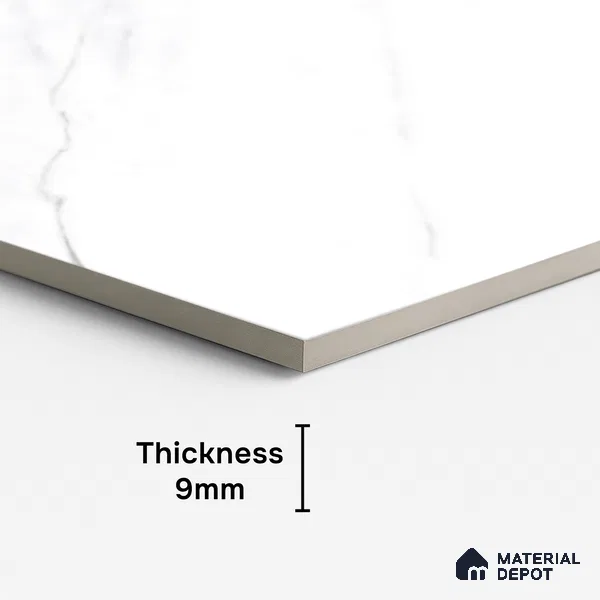 Marble Look Wall & Floor Tile TL 08931 | Glossy Finish 4 ft x 2 ft Vitrified Tile - 9 mm | Suitable For Kitchen, Bathroom, Bedroom & Office