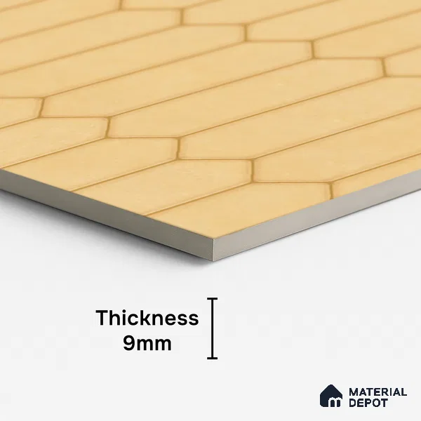 Faux Subway Look Wall & Floor Tile TL 09004 | Glossy Finish 4 ft x 2 ft Vitrified Tile - 9 mm | Suitable For Kitchen, Bathroom & Dining Area