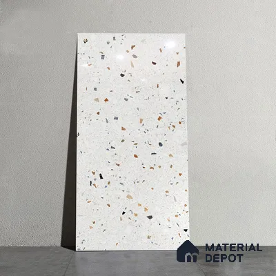 Terrazzo Wall & Floor Tile TL 08963 | Glossy Finish 4 ft x 2 ft Vitrified Tile - 9 mm | Suitable For Kitchen, Bathroom, Bedroom & Office