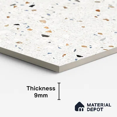 Terrazzo Wall & Floor Tile TL 08963 | Glossy Finish 4 ft x 2 ft Vitrified Tile - 9 mm | Suitable For Kitchen, Bathroom, Bedroom & Office