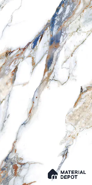Marble Look Wall & Floor Tile TL 08919 | Glossy Finish 4 ft x 2 ft Vitrified Tile - 9 mm | Suitable For Kitchen, Bathroom, Bedroom & Office