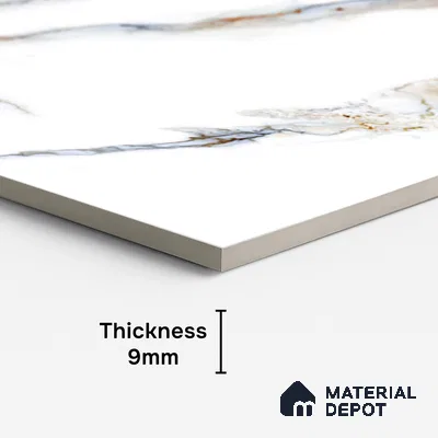 Marble Look Wall & Floor Tile TL 08919 | Glossy Finish 4 ft x 2 ft Vitrified Tile - 9 mm | Suitable For Kitchen, Bathroom, Bedroom & Office