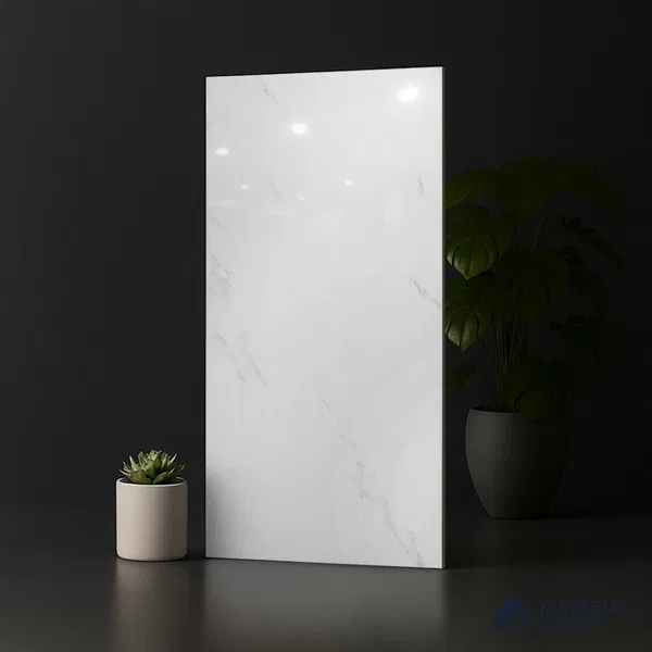 Marble Look Wall & Floor Tile TL 08884 | Glossy Finish 4 ft x 2 ft Vitrified Tile - 9 mm | Suitable For Kitchen, Bathroom, Bedroom & Office