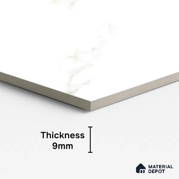 Marble Look Wall & Floor Tile TL 08884 | Glossy Finish 4 ft x 2 ft Vitrified Tile - 9 mm | Suitable For Kitchen, Bathroom, Bedroom & Office