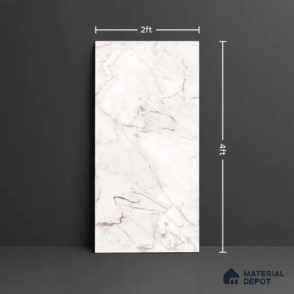 Marble Look Wall & Floor Tile TL 08987 | Glossy Finish 4 ft x 2 ft Vitrified Tile - 9 mm | Suitable For Kitchen, Bathroom, Bedroom & Office
