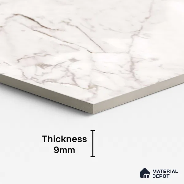 Marble Look Wall & Floor Tile TL 08987 | Glossy Finish 4 ft x 2 ft Vitrified Tile - 9 mm | Suitable For Kitchen, Bathroom, Bedroom & Office