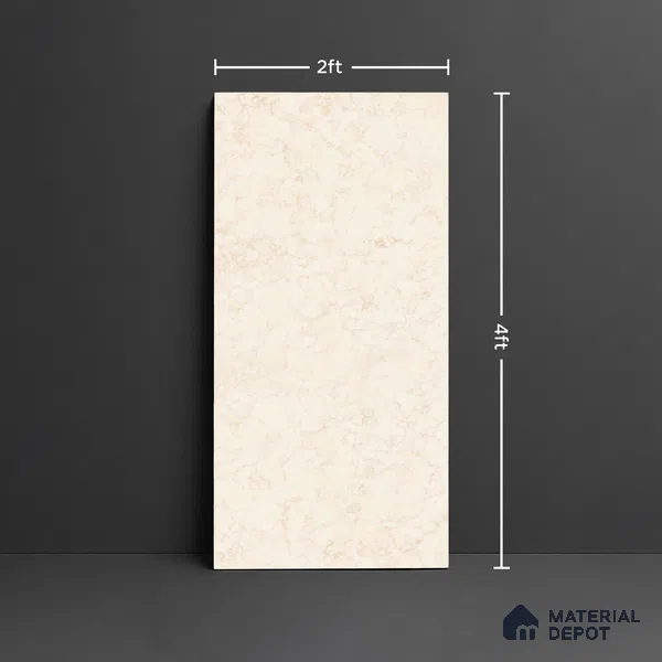 Stone Look Wall & Floor Tile TL 09039 | Glossy Finish 4 ft x 2 ft Vitrified Tile - 9 mm | Suitable For Kitchen, Bathroom, Bedroom & Office