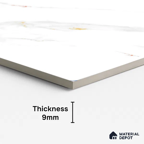 Marble Look Wall & Floor Tile TL 08939 | Glossy Finish 4 ft x 2 ft Vitrified Tile - 9 mm | Suitable For Kitchen, Bathroom, Bedroom & Office