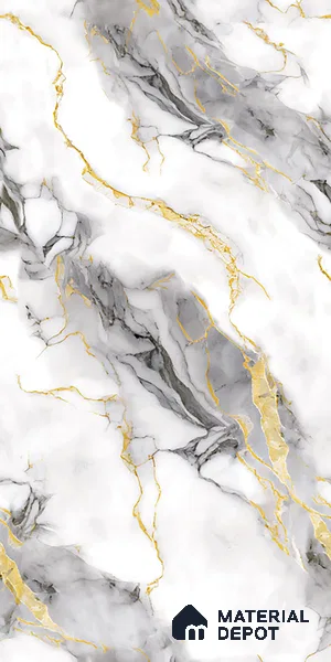 Marble Look Wall & Floor Tile TL 08976 | Glossy Finish 4 ft x 2 ft Vitrified Tile - 9 mm | Suitable For Kitchen, Bathroom, Bedroom & Office