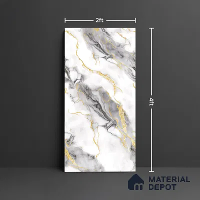 Marble Look Wall & Floor Tile TL 08976 | Glossy Finish 4 ft x 2 ft Vitrified Tile - 9 mm | Suitable For Kitchen, Bathroom, Bedroom & Office