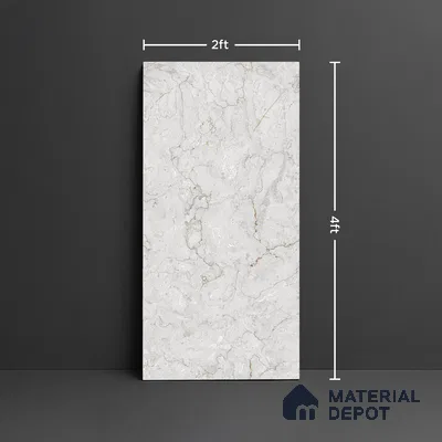 Marble Look Wall & Floor Tile TL 08952 | Glossy Finish 4 ft x 2 ft Vitrified Tile - 9 mm | Suitable For Kitchen, Bathroom, Bedroom & Office