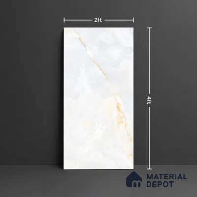 Marble Look Wall & Floor Tile TL 08993 | Glossy Finish 4 ft x 2 ft Vitrified Tile - 9 mm | Suitable For Kitchen, Bathroom, Bedroom & Office