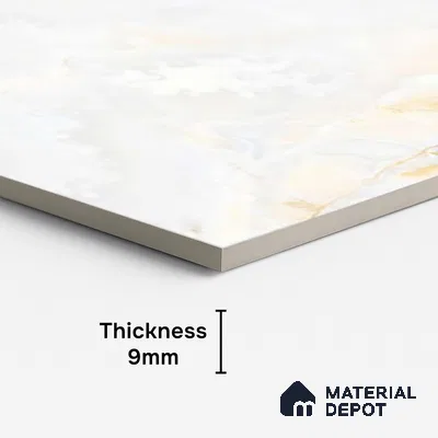 Marble Look Wall & Floor Tile TL 08993 | Glossy Finish 4 ft x 2 ft Vitrified Tile - 9 mm | Suitable For Kitchen, Bathroom, Bedroom & Office