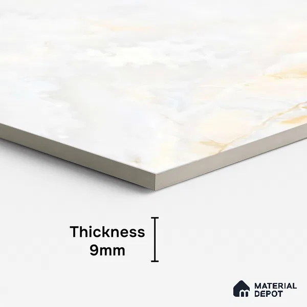 Marble Look Wall & Floor Tile TL 08993 | Glossy Finish 4 ft x 2 ft Vitrified Tile - 9 mm | Suitable For Kitchen, Bathroom, Bedroom & Office