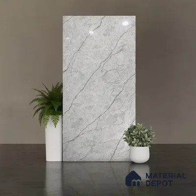 Marble Look Wall & Floor Tile TL 08950 | Glossy Finish 4 ft x 2 ft Vitrified Tile - 9 mm | Suitable For Kitchen, Bathroom, Bedroom & Office
