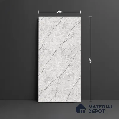 Marble Look Wall & Floor Tile TL 08950 | Glossy Finish 4 ft x 2 ft Vitrified Tile - 9 mm | Suitable For Kitchen, Bathroom, Bedroom & Office