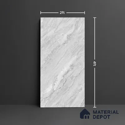 Marble Look Wall & Floor Tile TL 08955 | Glossy Finish 4 ft x 2 ft Vitrified Tile - 9 mm | Suitable For Kitchen, Bathroom, Bedroom & Office