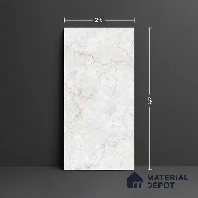 Marble Look Wall & Floor Tile TL 08959 | Glossy Finish 4 ft x 2 ft Vitrified Tile - 9 mm | Suitable For Kitchen, Bathroom, Bedroom & Office
