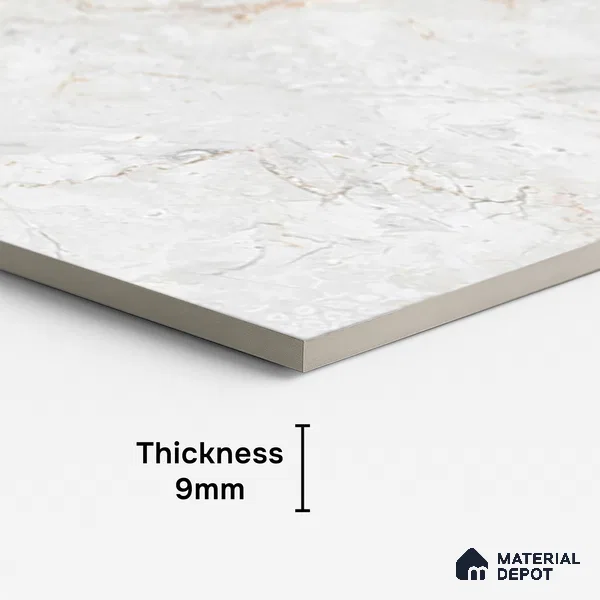 Marble Look Wall & Floor Tile TL 08959 | Glossy Finish 4 ft x 2 ft Vitrified Tile - 9 mm | Suitable For Kitchen, Bathroom, Bedroom & Office
