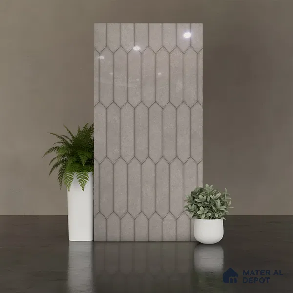 Faux Subway Look Wall & Floor Tile TL 09002 | Glossy Finish 4 ft x 2 ft Vitrified Tile - 9 mm | Suitable For Kitchen, Bathroom & Dining Area
