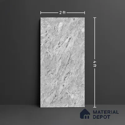 Marble Look Wall & Floor Tile TL 09037 | Glossy Finish 4 ft x 2 ft Vitrified Tile - 9 mm | Suitable For Kitchen, Bathroom, Bedroom & Office