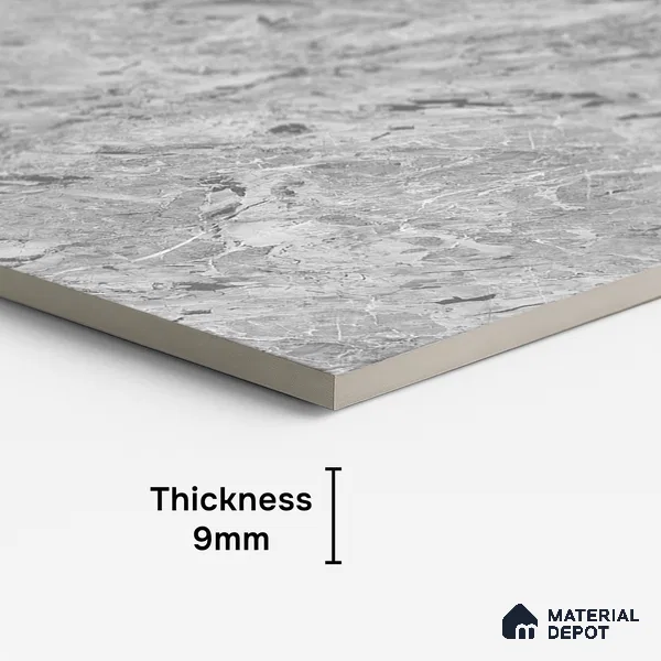 Marble Look Wall & Floor Tile TL 09037 | Glossy Finish 4 ft x 2 ft Vitrified Tile - 9 mm | Suitable For Kitchen, Bathroom, Bedroom & Office