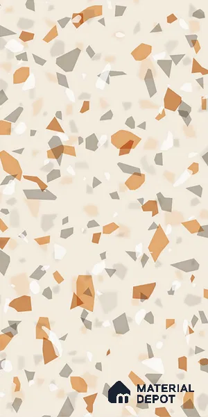 Terrazzo Wall & Floor Tile TL 08964 | Glossy Finish 4 ft x 2 ft Vitrified Tile - 9 mm | Suitable For Kitchen, Bathroom, Bedroom & Office