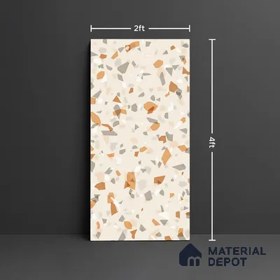 Terrazzo Wall & Floor Tile TL 08964 | Glossy Finish 4 ft x 2 ft Vitrified Tile - 9 mm | Suitable For Kitchen, Bathroom, Bedroom & Office