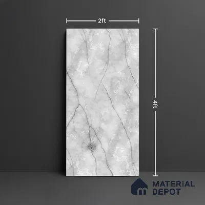 Marble Look Wall & Floor Tile TL 08957 | Glossy Finish 4 ft x 2 ft Vitrified Tile - 9 mm | Suitable For Kitchen, Bathroom, Bedroom & Office