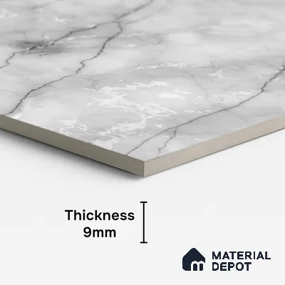 Marble Look Wall & Floor Tile TL 08957 | Glossy Finish 4 ft x 2 ft Vitrified Tile - 9 mm | Suitable For Kitchen, Bathroom, Bedroom & Office