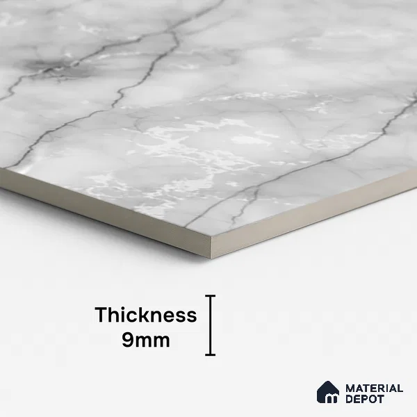 Marble Look Wall & Floor Tile TL 08957 | Glossy Finish 4 ft x 2 ft Vitrified Tile - 9 mm | Suitable For Kitchen, Bathroom, Bedroom & Office