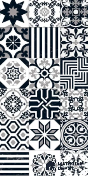 Moroccan Look Wall & Floor Tile TL 09010 | Glossy Finish 4 ft x 2 ft Vitrified Tile - 9 mm | Suitable For Kitchen, Bathroom, Bedroom & Office