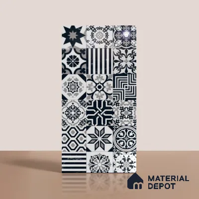Moroccan Look Wall & Floor Tile TL 09010 | Glossy Finish 4 ft x 2 ft Vitrified Tile - 9 mm | Suitable For Kitchen, Bathroom, Bedroom & Office