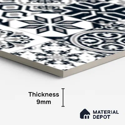 Moroccan Look Wall & Floor Tile TL 09010 | Glossy Finish 4 ft x 2 ft Vitrified Tile - 9 mm | Suitable For Kitchen, Bathroom, Bedroom & Office