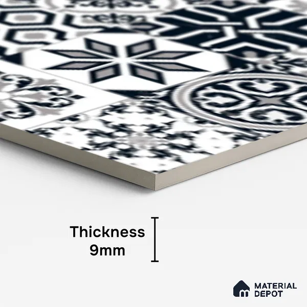 Moroccan Look Wall & Floor Tile TL 09010 | Glossy Finish 4 ft x 2 ft Vitrified Tile - 9 mm | Suitable For Kitchen, Bathroom, Bedroom & Office