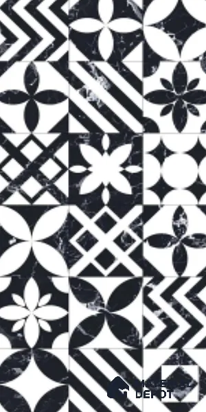 Moroccan Look Wall & Floor Tile TL 09007 | Glossy Finish 4 ft x 2 ft Vitrified Tile - 9 mm | Suitable For Kitchen, Bathroom, Bedroom & Office