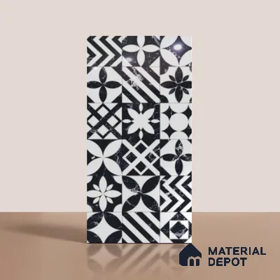 Moroccan Look Wall & Floor Tile TL 09007 | Glossy Finish 4 ft x 2 ft Vitrified Tile - 9 mm | Suitable For Kitchen, Bathroom, Bedroom & Office