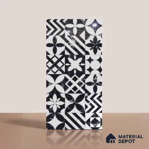 Moroccan Look Wall & Floor Tile TL 09007 | Glossy Finish 4 ft x 2 ft Vitrified Tile - 9 mm | Suitable For Kitchen, Bathroom, Bedroom & Office