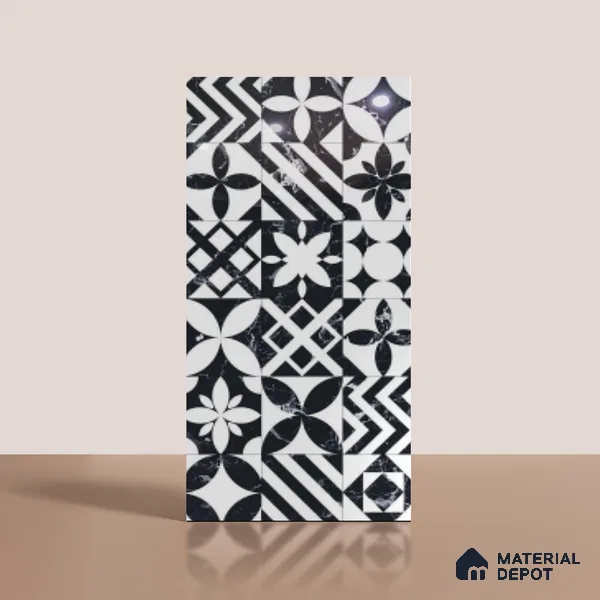 Moroccan Look Wall & Floor Tile TL 09007 | Glossy Finish 4 ft x 2 ft Vitrified Tile - 9 mm | Suitable For Kitchen, Bathroom, Bedroom & Office