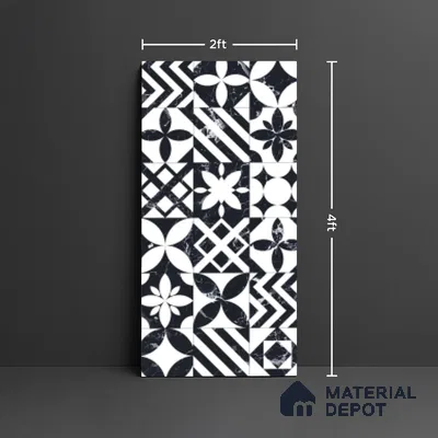 Moroccan Look Wall & Floor Tile TL 09007 | Glossy Finish 4 ft x 2 ft Vitrified Tile - 9 mm | Suitable For Kitchen, Bathroom, Bedroom & Office