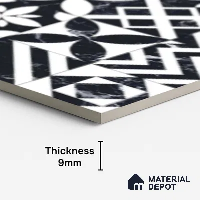 Moroccan Look Wall & Floor Tile TL 09007 | Glossy Finish 4 ft x 2 ft Vitrified Tile - 9 mm | Suitable For Kitchen, Bathroom, Bedroom & Office