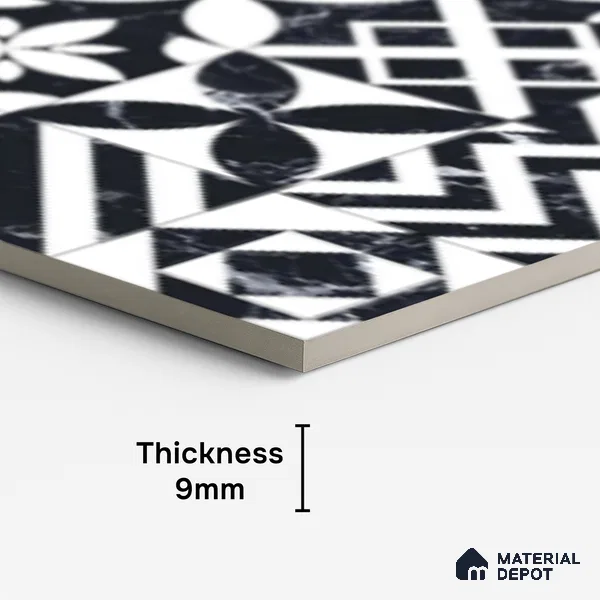 Moroccan Look Wall & Floor Tile TL 09007 | Glossy Finish 4 ft x 2 ft Vitrified Tile - 9 mm | Suitable For Kitchen, Bathroom, Bedroom & Office