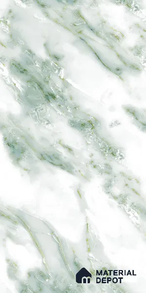 Marble Look Wall & Floor Tile TL 08979 | Glossy Finish 4 ft x 2 ft Vitrified Tile - 9 mm | Suitable For Kitchen, Bathroom, Bedroom & Office