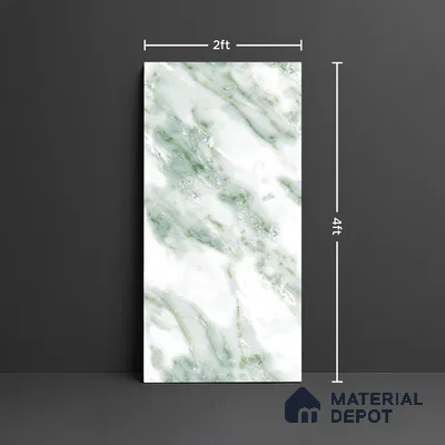 Marble Look Wall & Floor Tile TL 08979 | Glossy Finish 4 ft x 2 ft Vitrified Tile - 9 mm | Suitable For Kitchen, Bathroom, Bedroom & Office
