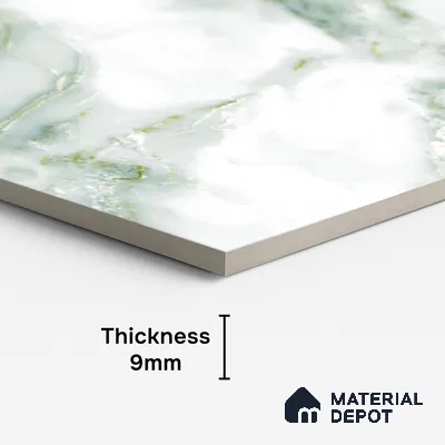 Marble Look Wall & Floor Tile TL 08979 | Glossy Finish 4 ft x 2 ft Vitrified Tile - 9 mm | Suitable For Kitchen, Bathroom, Bedroom & Office