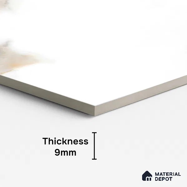 Marble Look Wall & Floor Tile TL 08985 | Glossy Finish 4 ft x 2 ft Vitrified Tile - 9 mm | Suitable For Kitchen, Bathroom, Bedroom & Office