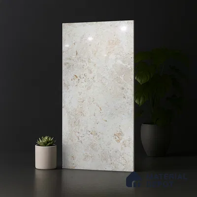 Marble Look Wall & Floor Tile TL 08885 | Glossy Finish 4 ft x 2 ft Vitrified Tile - 9 mm | Suitable For Kitchen, Bathroom, Bedroom & Office